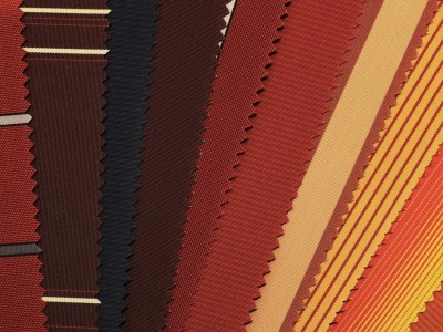Markisenstoffe in warmen Farben - Rot - Orange - Gelb, vollfarbig und mit Muster | Svoboda