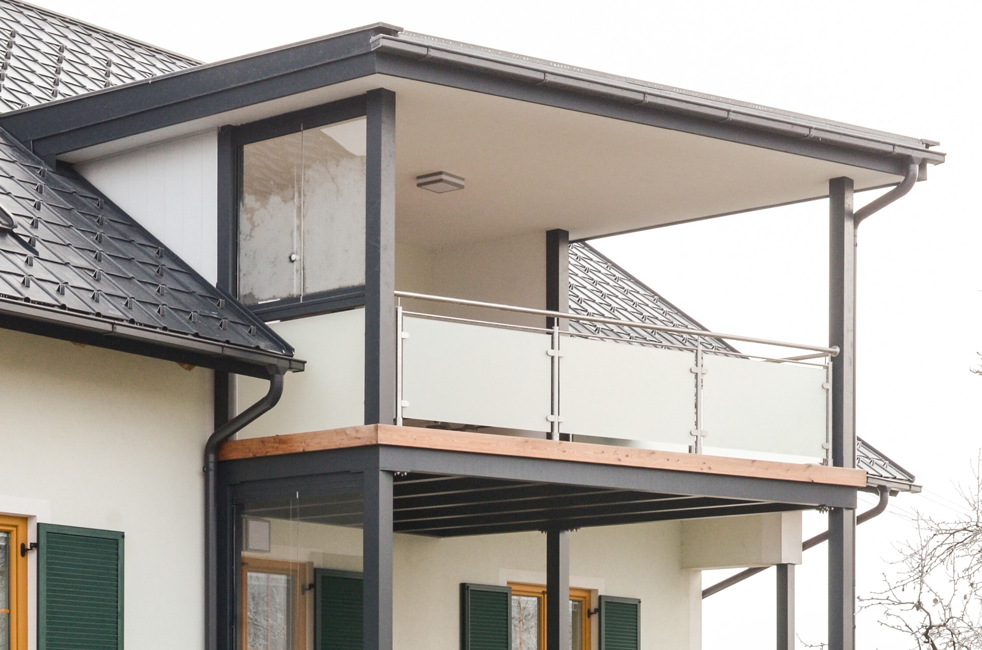Zubau 09 a | Zweistöckiger Terrassenanbau inkl. Dachgeschoss aus Alu, Holzboden, Geländer | Svoboda