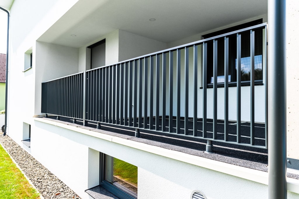 Balkone pulverbeschichtet in anthrazit 2 m Handlauf aus Aluminium für Geländer 