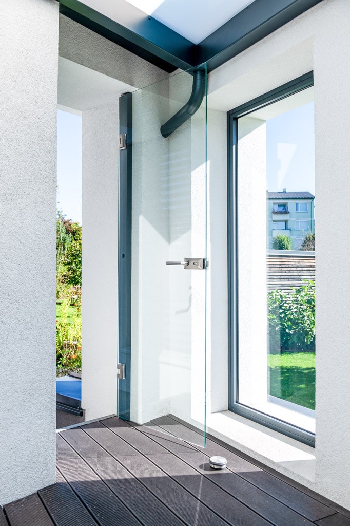 S 40 a | geöffnete Tür aus Glas bei Terrasse für unisolierte Windschutzverglasung | Svoboda