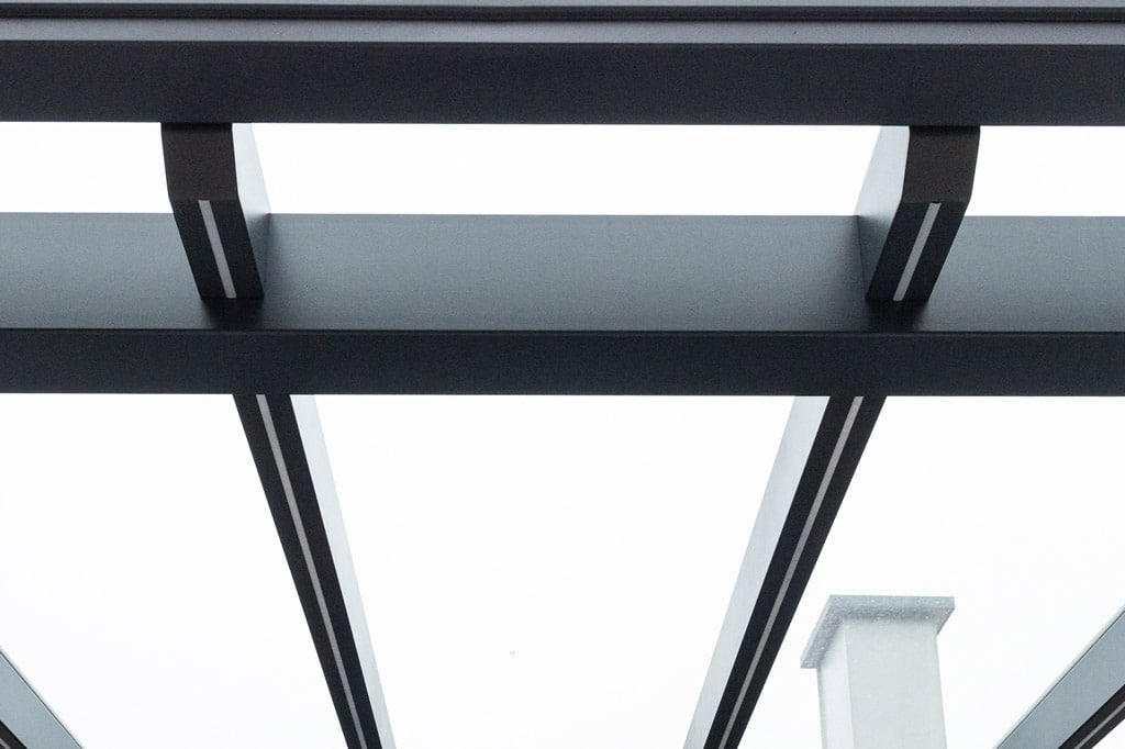 Terrassendach Alu 104 h | Alu-Dachsparren mit integrieren LED-Lichtstreifen von unten | Svoboda